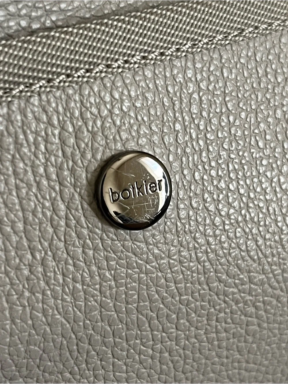 Botkier Gray Leather Bag with Branded Strap
